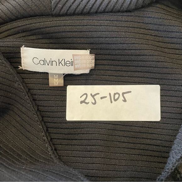 CALVIN KLEIN OPEN FRONT BLAZER EXPOSED ZIPPER POCKETS BLACK - M - Picture 5 of 5